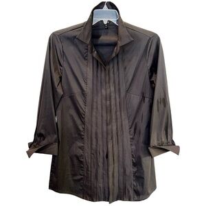 Stera Size L Black Button Up Long Sleeve Tunic